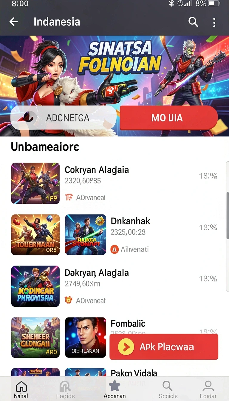 Beragam pilihan permainan menarik dalam aplikasi Download fa99 APK untuk Android.